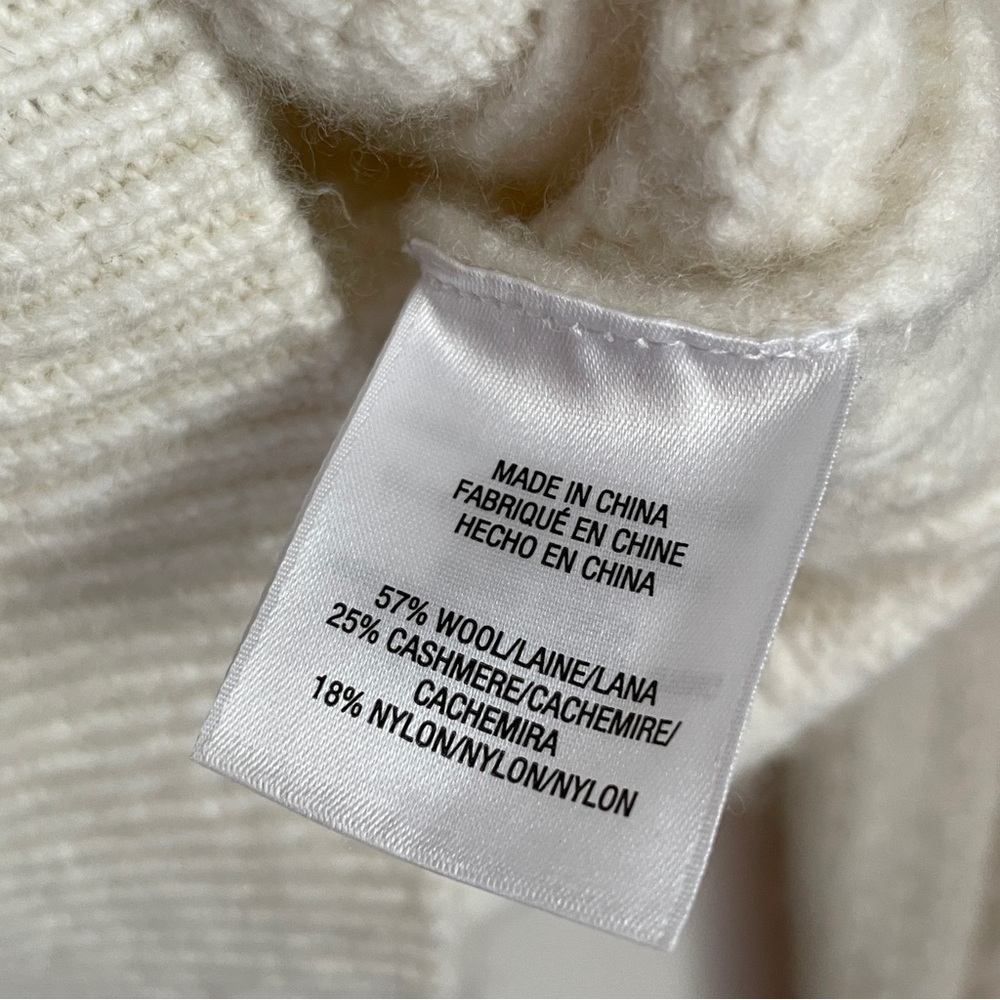 Favorite Daughter The Cable Pullover Sweater XS White Froth Wool Cashmere Luxury - Picture 4 of 12